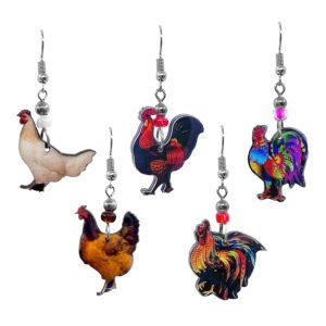 Acrylic Chicken Rooster Earrings