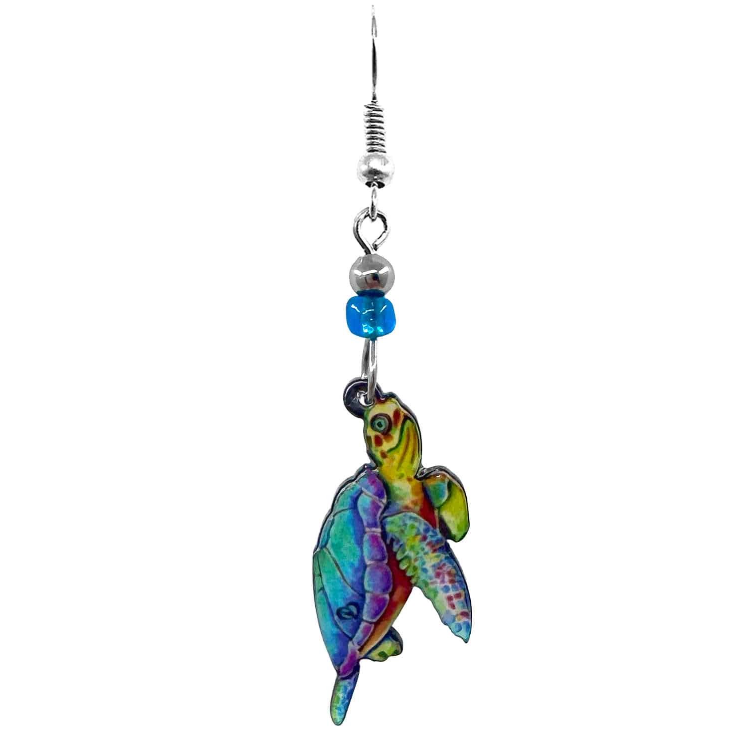 Acrylic Sea Turtle Earrings - Image 3