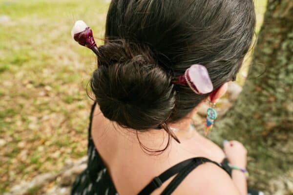 Natural Stone Wooden Hair Stick - Image 3