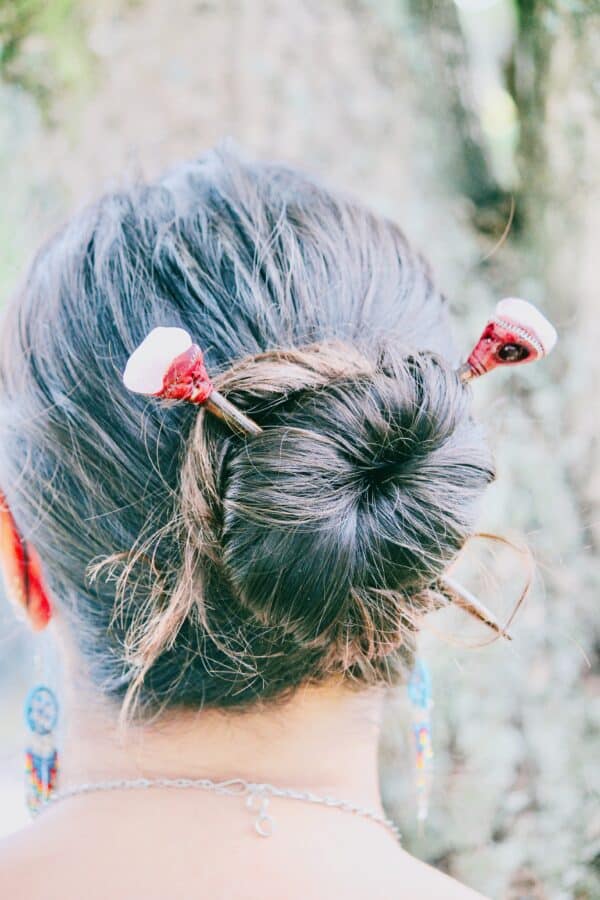 Natural Stone Wooden Hair Stick - Image 4