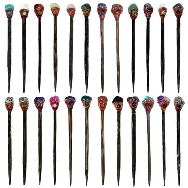 Natural Stone Wooden Hair Stick - Image 2