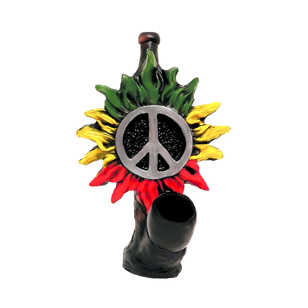 Rasta Peace Sun Medium Pipe - Wholesale Head Shop - Pichincha gifts