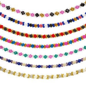 Guatemalan Flower Seed Bead Strand Anklet