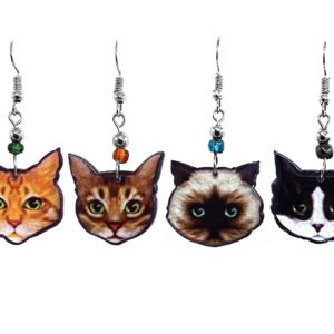 Acrylic Cat Face Earrings