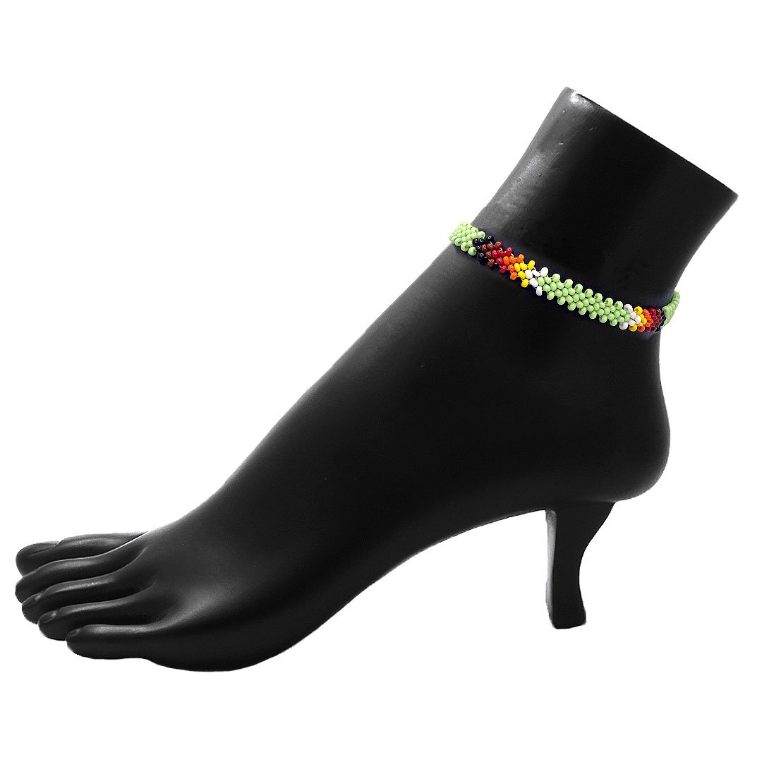 Native Inspired Thin Beaded Strand Anklet - Image 4