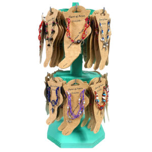 96 Pcs Assorted Carded Anklet 2-Tier Wooden Display