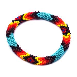 Native Inspired Beaded Bangle Bracelet