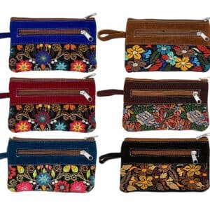 Floral Embroidered Suede "Beca" Wristlet