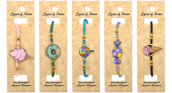 Acrylic Sweets Food Themed Macrame Pull Tie Bracelet
