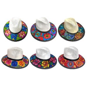 Floral Embroidered Straw Sun Hat