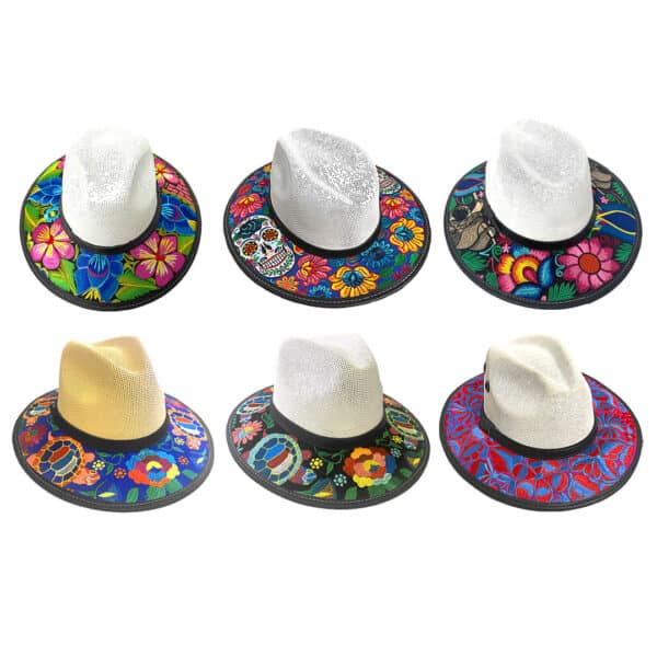 Floral Embroidered Straw Sun Hat - Image 2