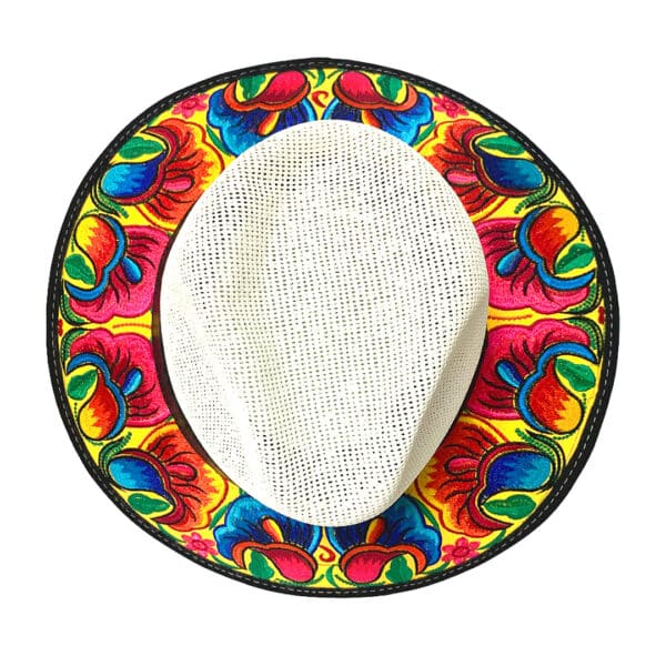 Floral Embroidered Straw Sun Hat - Image 8