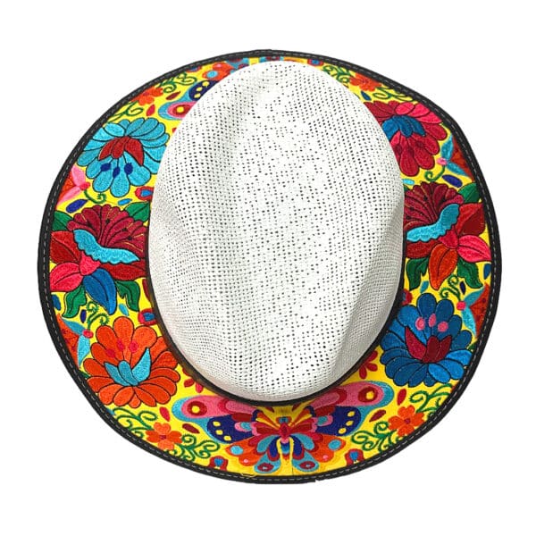 Floral Embroidered Straw Sun Hat - Image 9