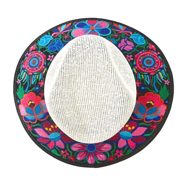 Floral Embroidered Straw Sun Hat - Image 7