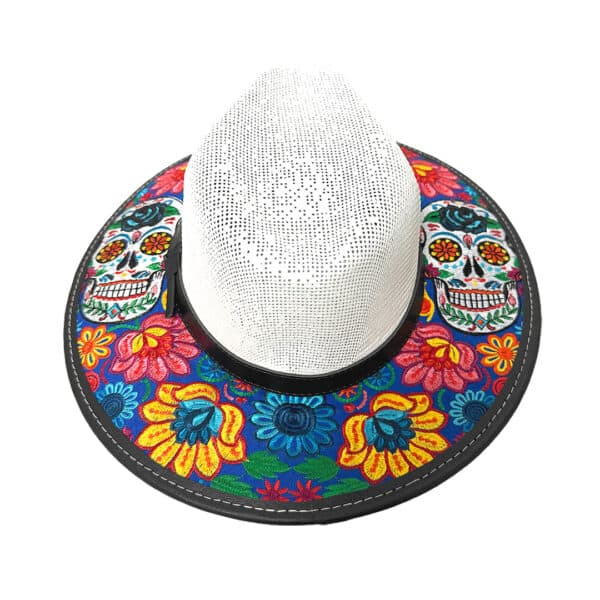Floral Embroidered Straw Sun Hat - Image 13