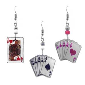 Acrylic Playing Cards Game Dangle Earrings