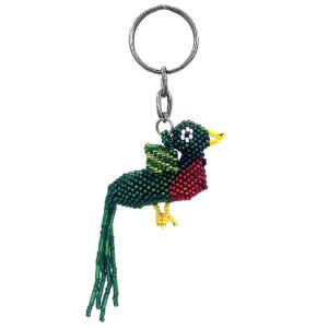 Beaded Quetzal Bird Keychain