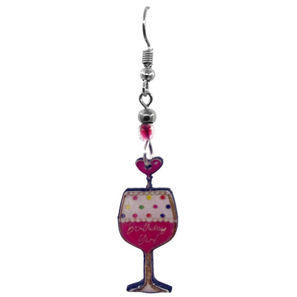 Acrylic Alcoholic Beverage Dangle Earrings - Image 2