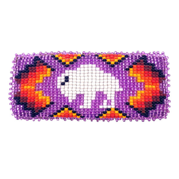 Beaded Native Inspired Square Seed Bead Barrette Hair Clip - Image 3