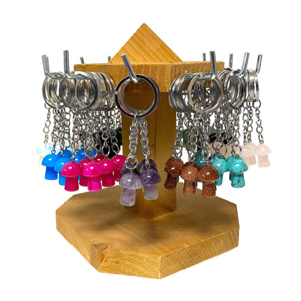 Mushroom Shaped Tumbled Stone Keychain - Image 8