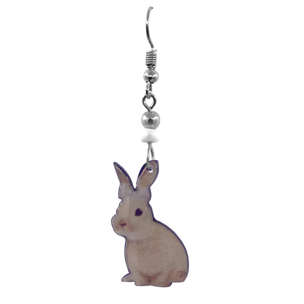 Acrylic Rabbit Bunny Animal Dangle Earrings - Image 3