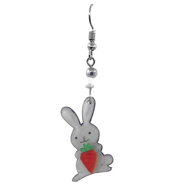 Acrylic Rabbit Bunny Animal Dangle Earrings - Image 4