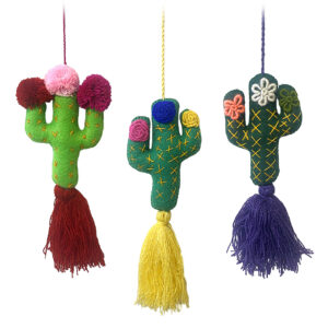 Cactus Shaped Stuffed Fringe Backpack Hanging Ornament