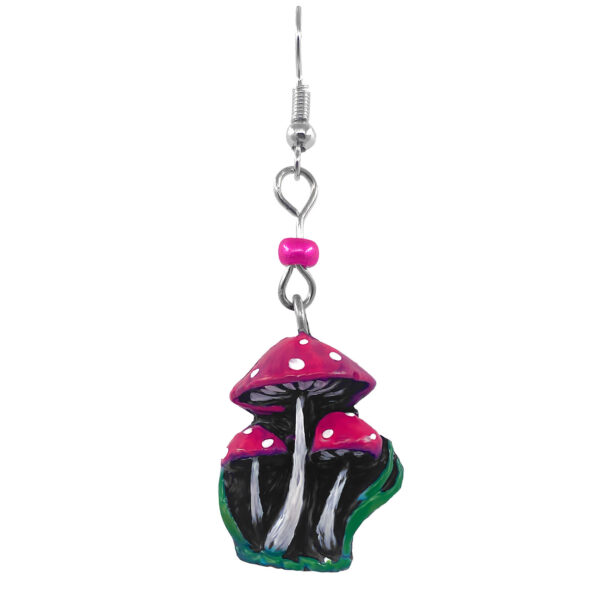 Mushroom Durepox Resin Figurine Dangle Earrings - Image 3