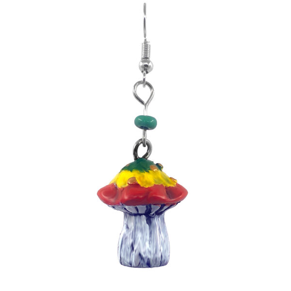 Mushroom Durepox Resin Figurine Dangle Earrings - Image 2