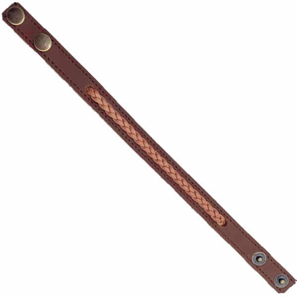 Unisex Braided Leather Snap Bracelet - Image 4