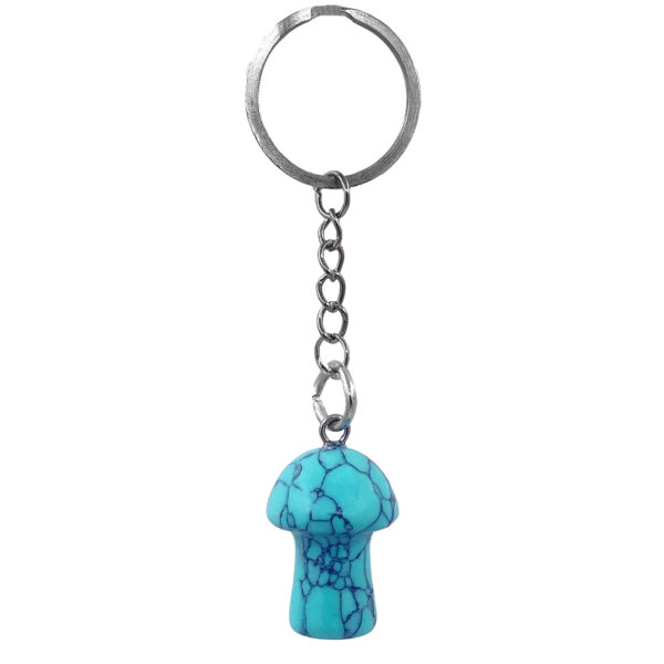 Mushroom Shaped Tumbled Stone Keychain - Image 2