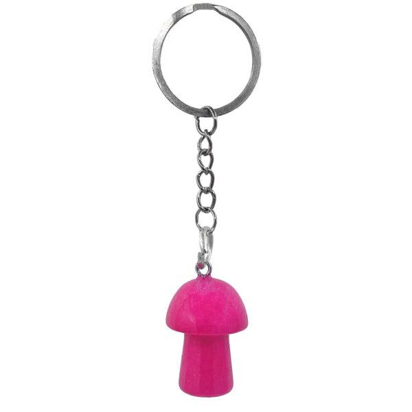 Mushroom Shaped Tumbled Stone Keychain - Image 3