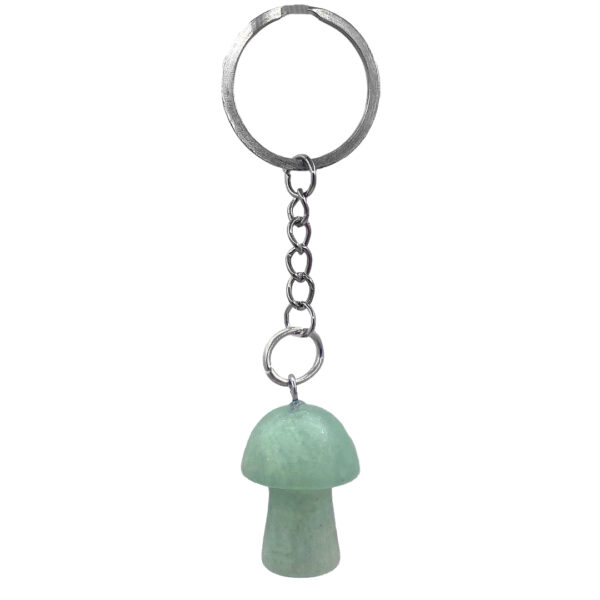Mushroom Shaped Tumbled Stone Keychain - Image 4