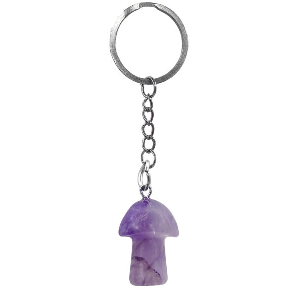 Mushroom Shaped Tumbled Stone Keychain - Image 5