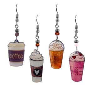Acrylic Coffee Beverage Dangle Earrings