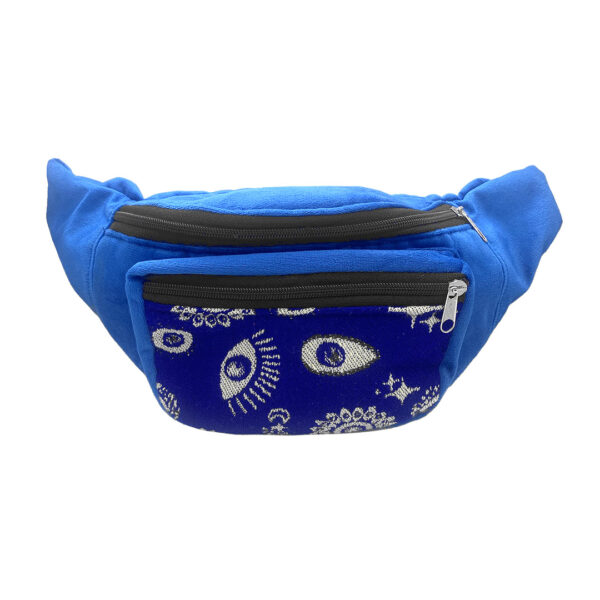 Evil Eye Suede Ecuadorian 2 Zipper Fanny Pack - Image 4