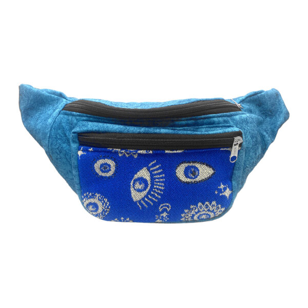 Evil Eye Suede Ecuadorian 2 Zipper Fanny Pack - Image 2