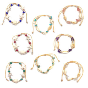 Sea Life Beaded Pull Tie Bracelet