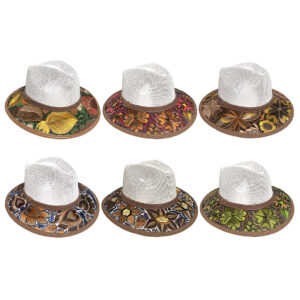 Floral Fall Embroidered Straw Sun Hat