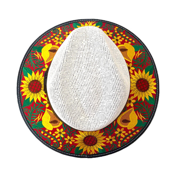 Floral Sunflower Embroidered Straw Sun Hat - Image 3