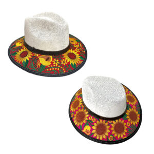 Floral Sunflower Embroidered Straw Sun Hat