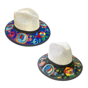 Floral Sea Turtle Embroidered Straw Sun Hat