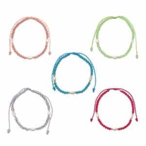 Pearl Bead Crystal Beaded Pull Tie Bracelet