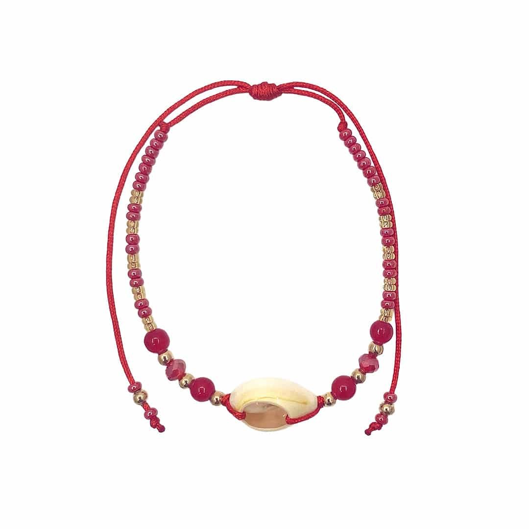 Sea Life Crystal Gold Beaded Pull Tie Bracelet - Image 4