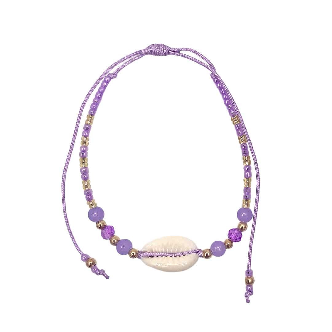 Sea Life Crystal Gold Beaded Pull Tie Bracelet - Image 5