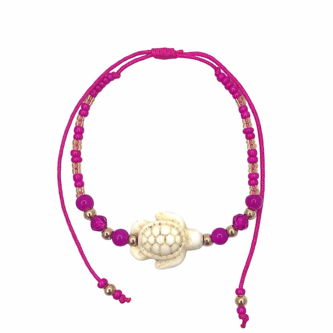 Sea Life Crystal Gold Beaded Pull Tie Bracelet - Image 6