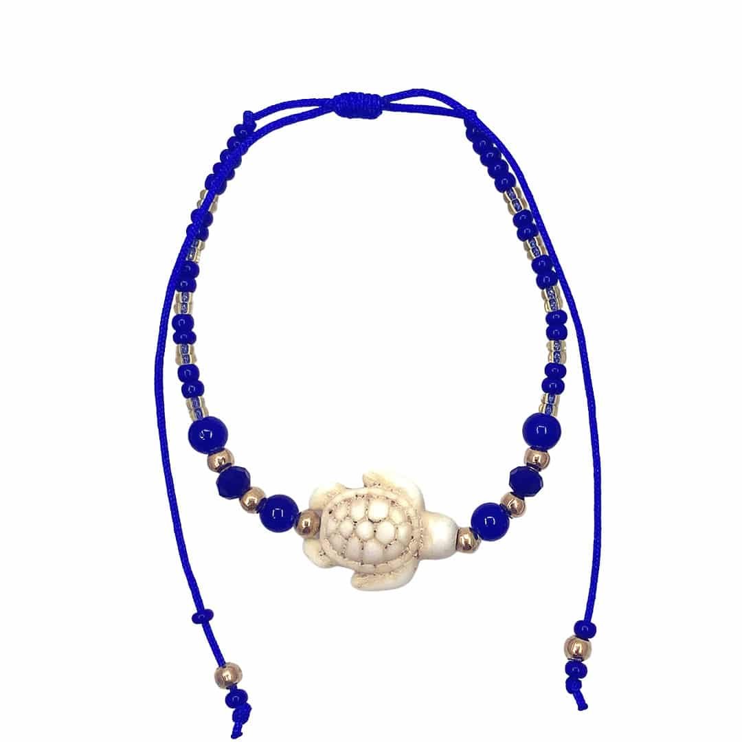 Sea Life Crystal Gold Beaded Pull Tie Bracelet - Image 7