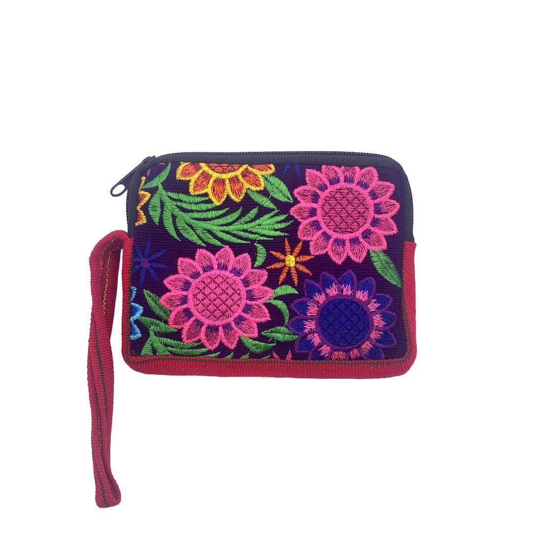 Floral Embroidered Wristlet Coin Purse - Image 5