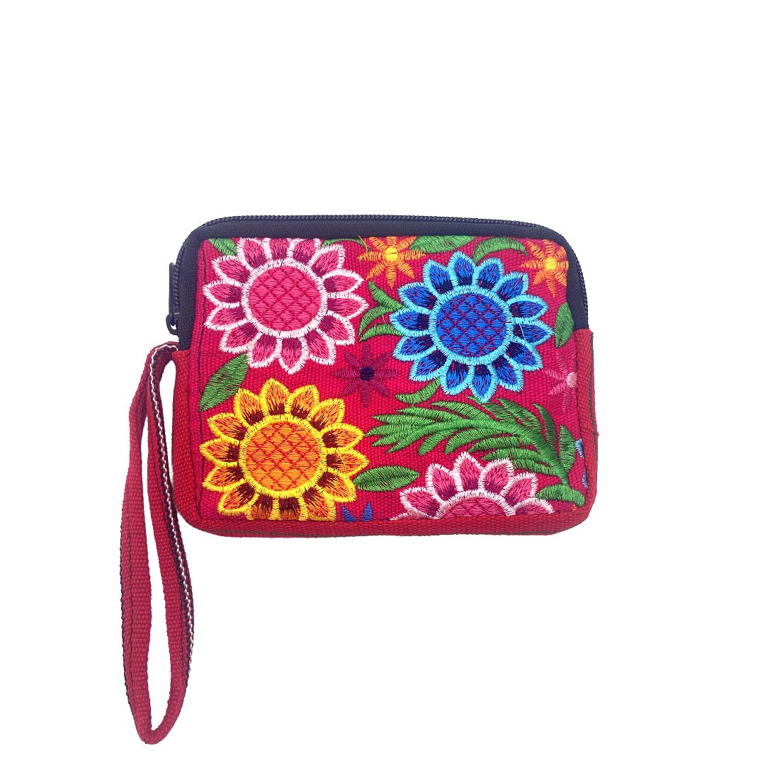 Floral Embroidered Wristlet Coin Purse - Image 4