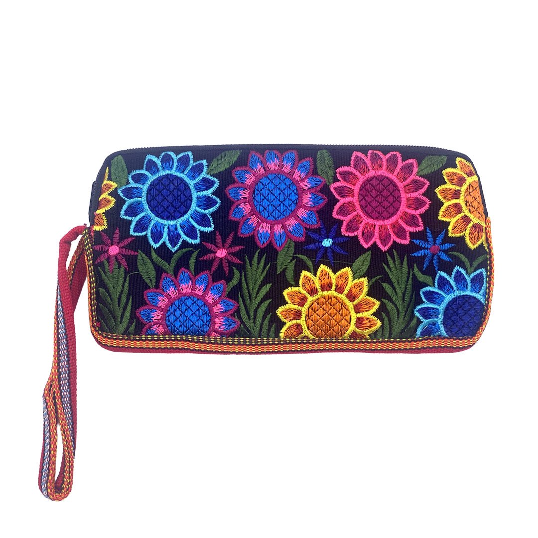 Large Floral Embroidered Wristlet Pouch - Image 6
